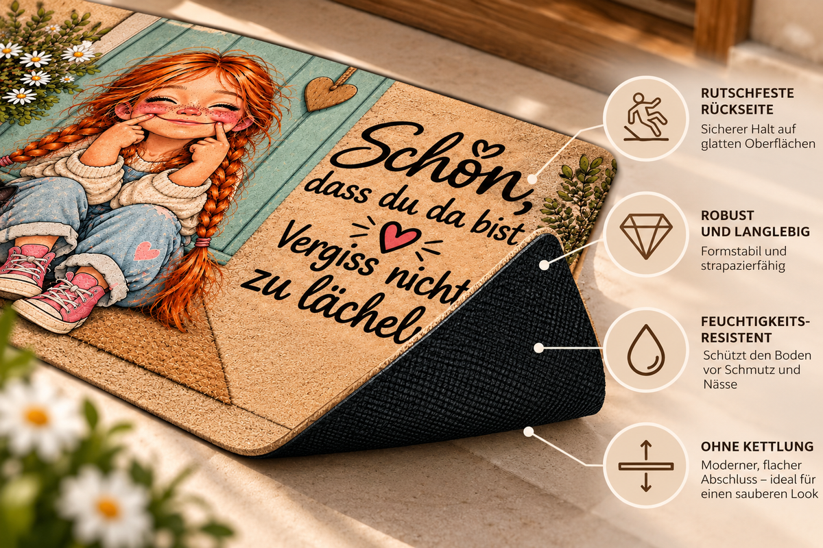 Fußmatte 40 x 60 cm " Schön das du da bist "